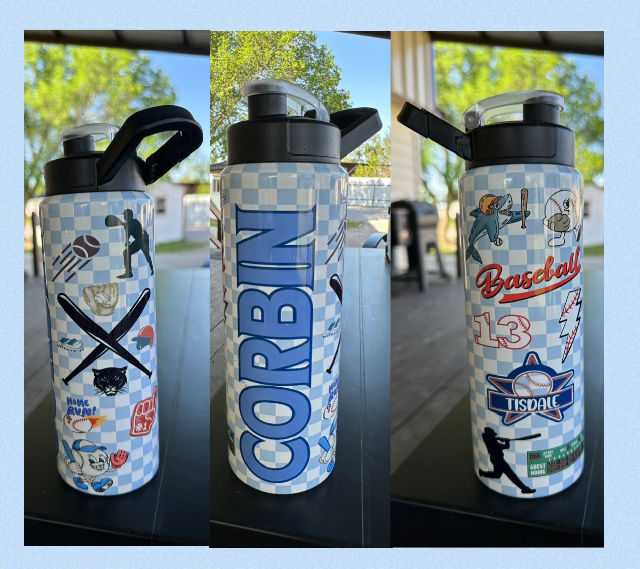 Personalied softball or baseball tumbler