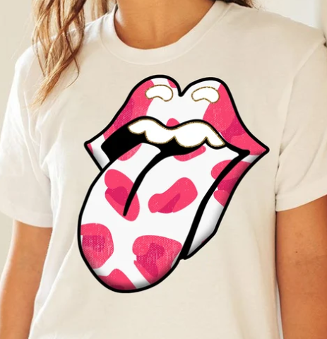 Retro tie dye lips and tongue