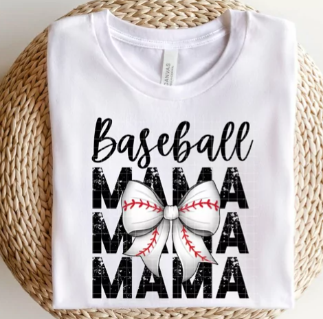 Baseball Mama with bow