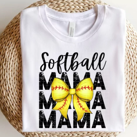Softball Mama with bow