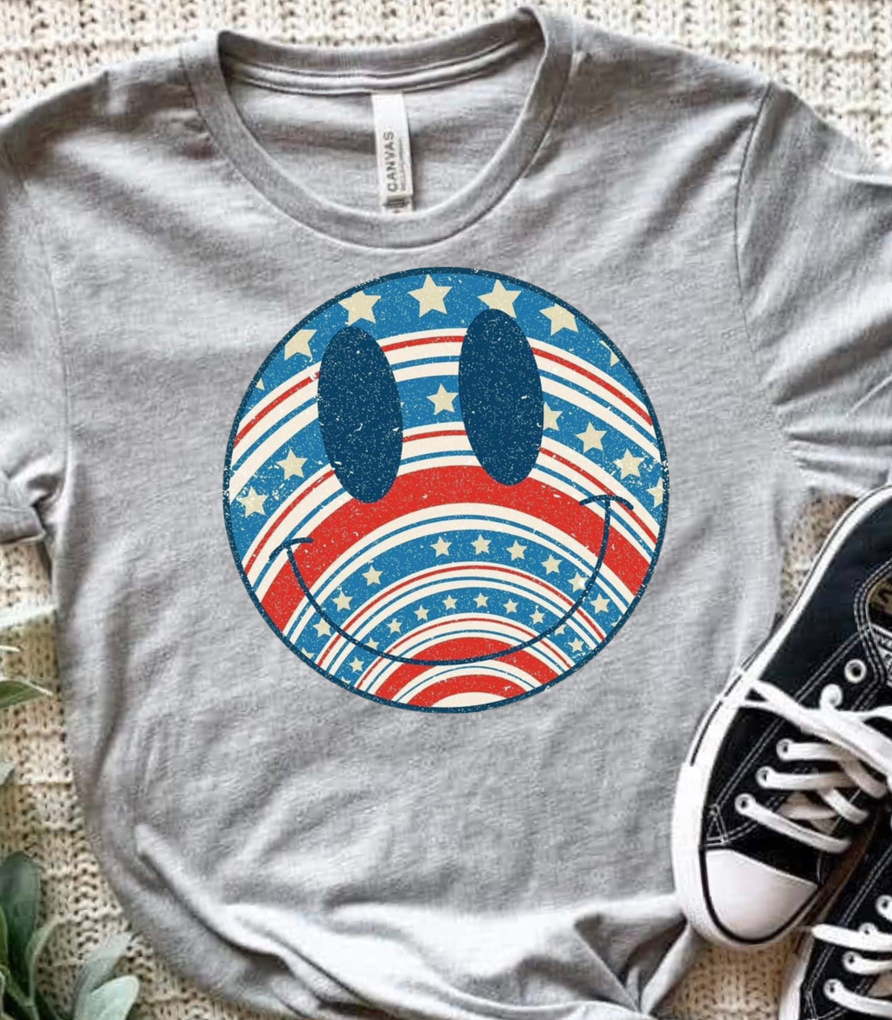 Patriotic smiley face