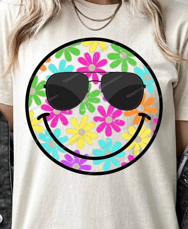 Pastel flowers smiling face