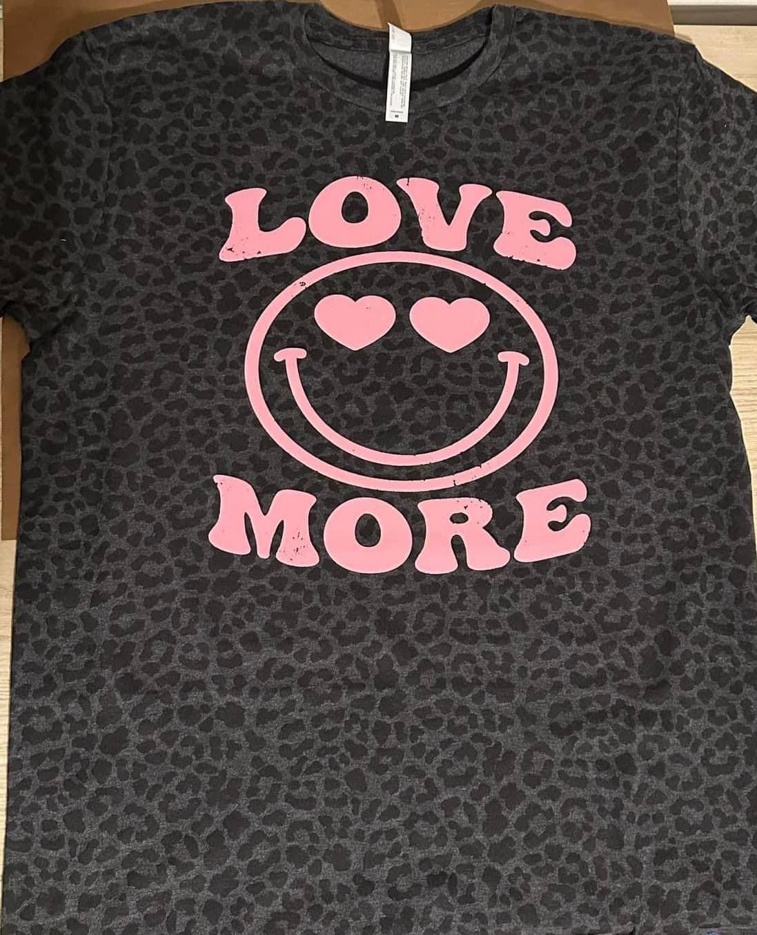 Love more Black Leopard T shirt