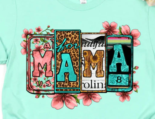 Mama license plate tshirt