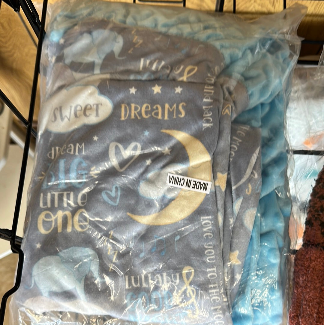 Sweet dreams mink baby blanket
