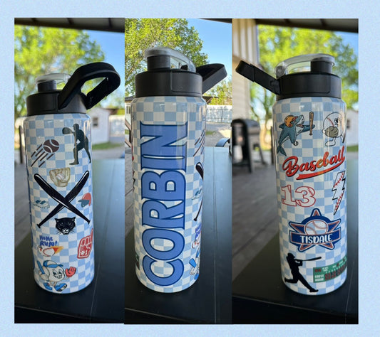 Personalied softball or baseball tumbler