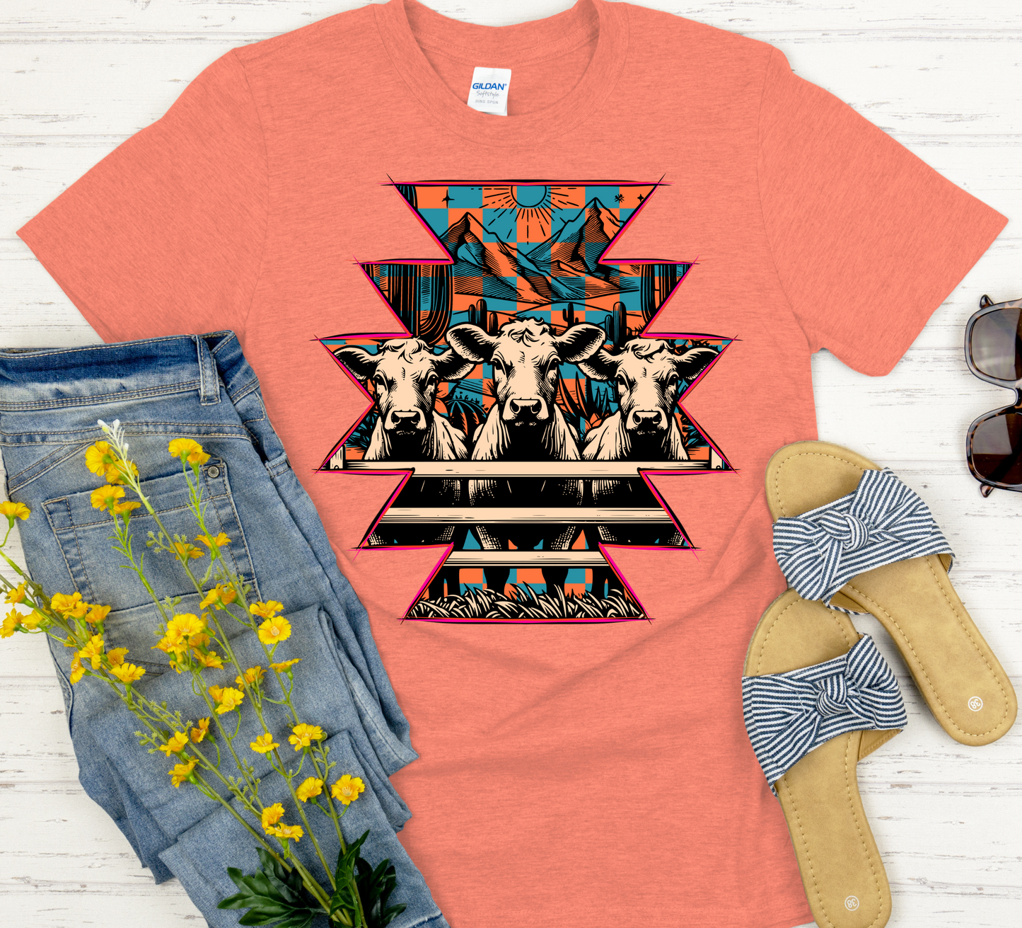 Aztec cow design