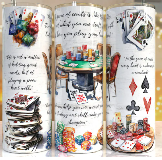 Cards poker tumbler