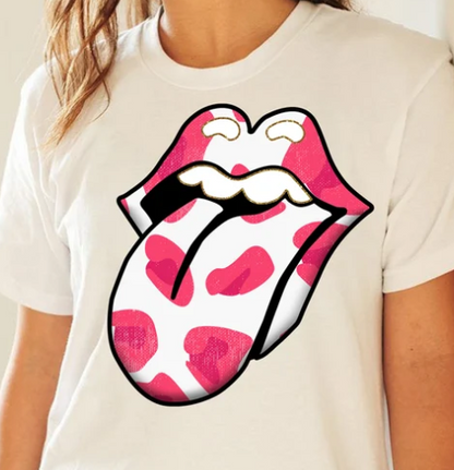 Retro tie dye lips and tongue