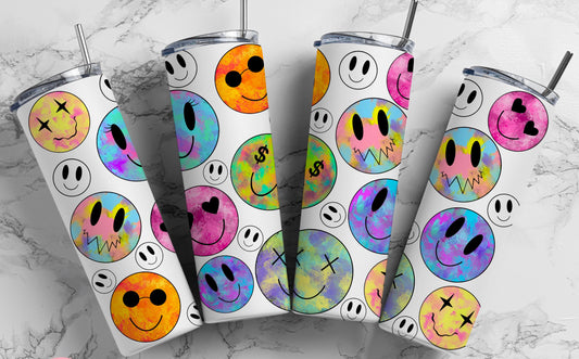 Retro smiley face tumbler