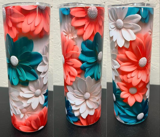 3D flower Tumbler