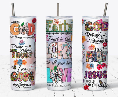 Christian bible verse tumbler