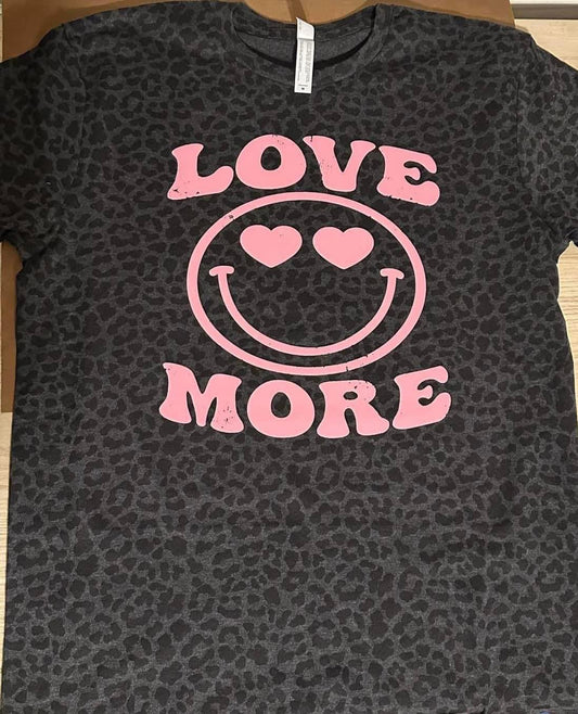 Love more Black Leopard T shirt