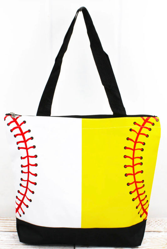 Split Baseball & Softball tote bag